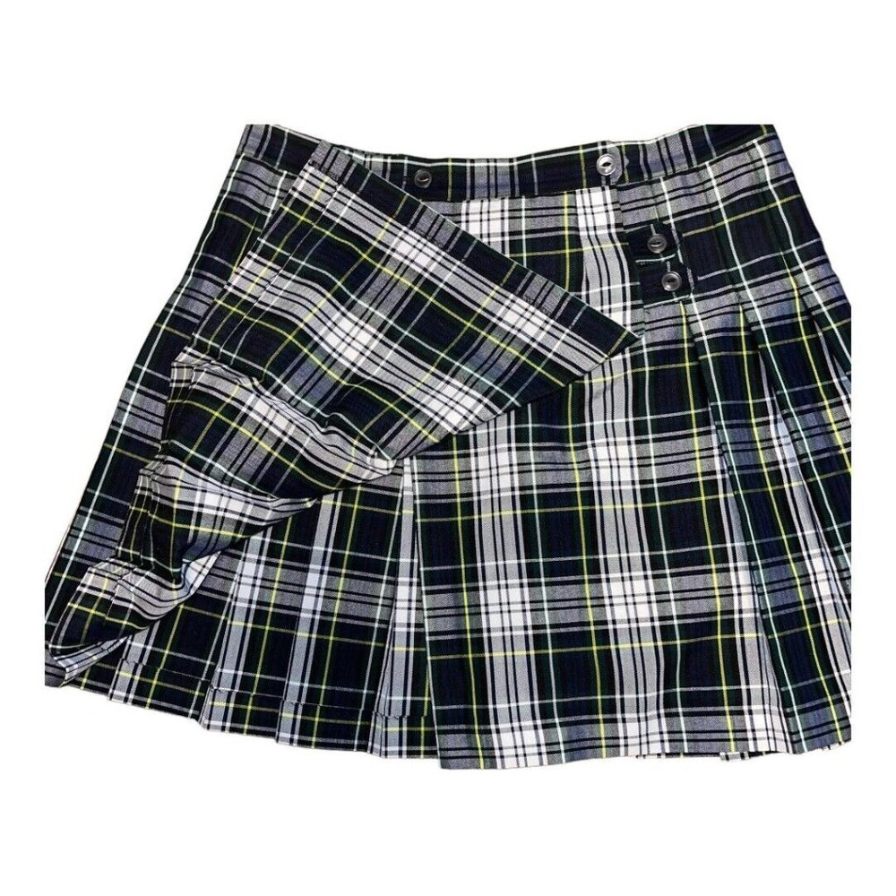 Flynn OHara Wrap Around Kilt Skirt 42 Pleated Academia Green School Uniform NEW - Picture 4 of 6